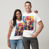 Blumengiraffe Portrait-9320 T-Shirt (Unisex)