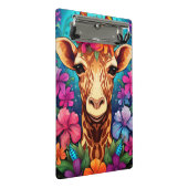 Blumengiraffe Portrait-9321 Mini Klemmbrett (Schrägansicht)