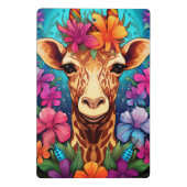 Blumengiraffe Portrait-9321 Mini Klemmbrett (Rückseite)