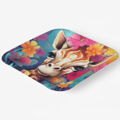 Blumengiraffe Portrait-9321 Pappteller (Gewinkelt)