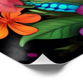 Blumengiraffe Portrait-9321 Poster (Ecke)