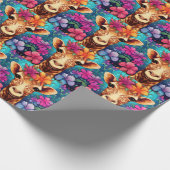 Blumengiraffe Portrait-9322 Geschenkpapier (Ecke)