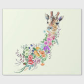 Blumengiraffe Wrapping Paper Geschenkpapier (Flach)