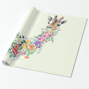Blumengiraffe Wrapping Paper Geschenkpapier