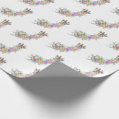 Blumengiraffe Wrapping Paper Geschenkpapier (Ecke)