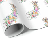 Blumengiraffe Wrapping Paper Geschenkpapier (Rolleneckpunkt)