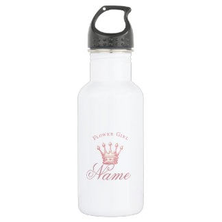 Blumengirl-Geschenk, rosa Krone Edelstahlflasche