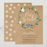 Blumengirlande Baby Sprinkle Rustikaler Kraft Boho