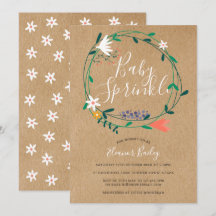 Blumengirlande Baby Sprinkle Rustikaler Kraft Boho