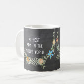 Blumengirlande Beste Mutter der Welt Kaffeetasse (Vorderseite Links)
