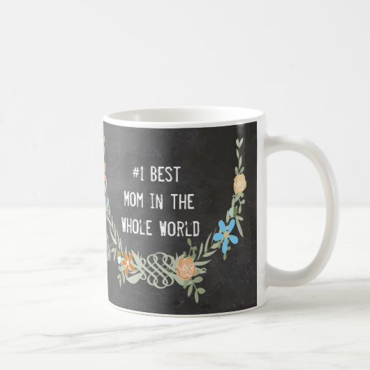 Blumengirlande Beste Mutter der Welt Kaffeetasse (Rechts)