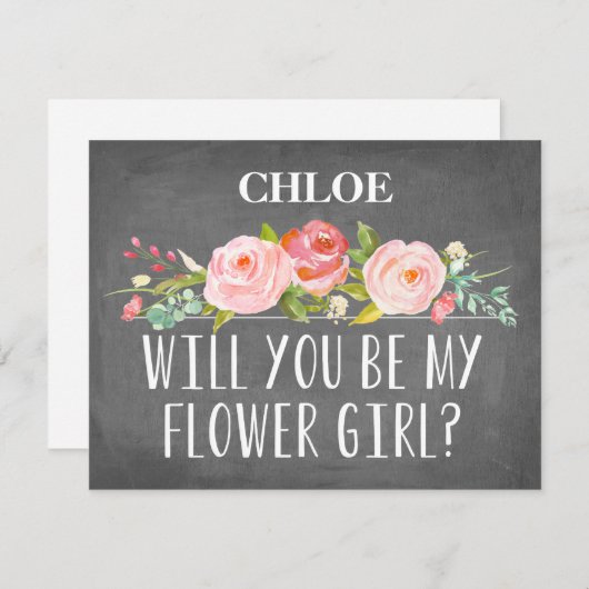 BlumenGirlande Einladung (Vorne/Hinten)