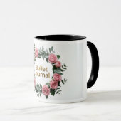 Blumengirlande Goldfolie Sticker Set | Rosé Pink R Tasse (VorderseiteRechts)