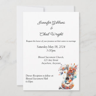 Blumengitarre Einladung zur Hochzeit, 12x18" Einla