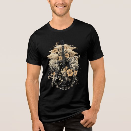 Blumengitarre Tri-Blend shirt (Vorderseite)