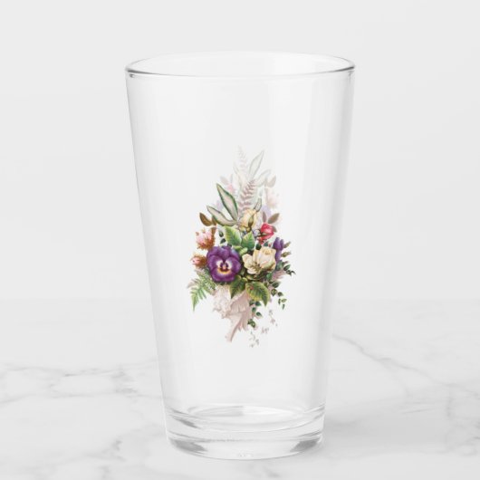 Blumenglas-Tumbler mit Blumen Glas (Vorderseite)