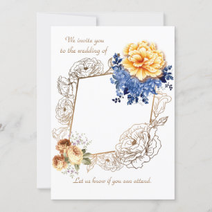 Blumengläser Hochzeitskarte Set Einladung