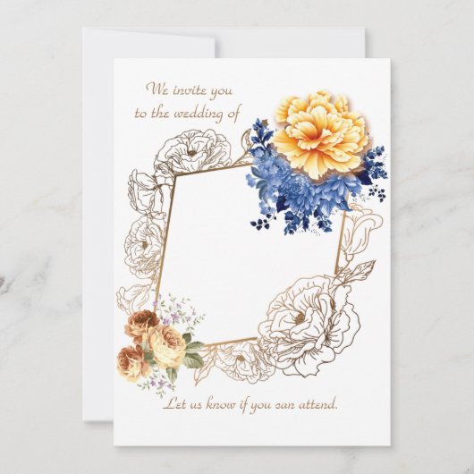 Blumengläser Hochzeitskarte Set Einladung (Vorderseite)