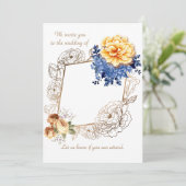 Blumengläser Hochzeitskarte Set Einladung (Stehend Vorderseite)