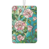 Blumenglasmalerei-Effekt Rosa Blumen Botanisch Autolufterfrischer (Rückseite)