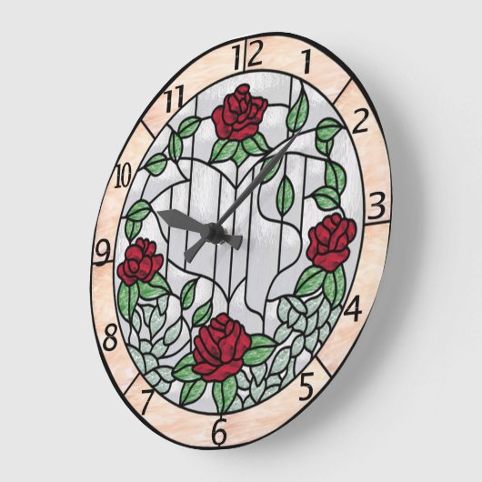 Blumenglasuhr Große Wanduhr (Winkel)