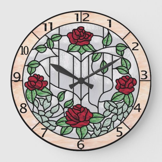 Blumenglasuhr Große Wanduhr (Vorderseite)