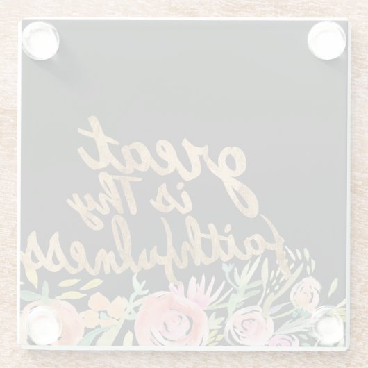 Blumenglaube - Greath ist Thy Treue Glasuntersetzer (Rückseite)