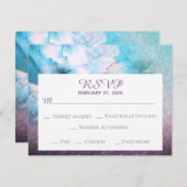 *~* BlumenGlitzerblaue lila Watercolor-Hochzeit RSVP Karte (Vorne/Hinten)