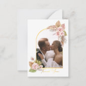 Blumengold Dankeschön Hochzeitsbogen Foto Mitteilungskarte (Vorderseite)