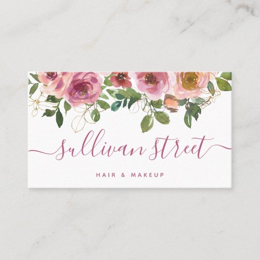 Blumengold Glitzer Visitenkarte (Vorderseite)