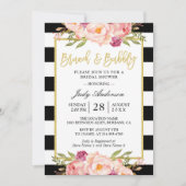 Blumengold Moderner Brunch und Bubbly Brautparty Einladung (Vorderseite)