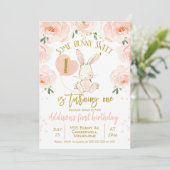 Blumengold Rosa Sonnenschein 1. Geburtstag Einladu Einladung (Stehend Vorderseite)