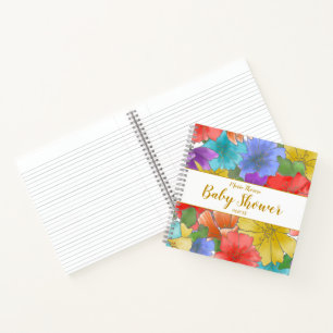 Blumengold-Schrift Baby-Shower-Gästebuch Notizblock