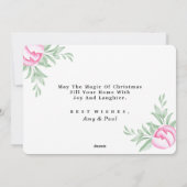 Blumengoldblüten Verheiratet und frohe Weihnachtsg Feiertagskarte (Rückseite)