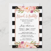 Blumengoldbrunch und Bubbly-Brautparty für Rose Einladung (Vorderseite)