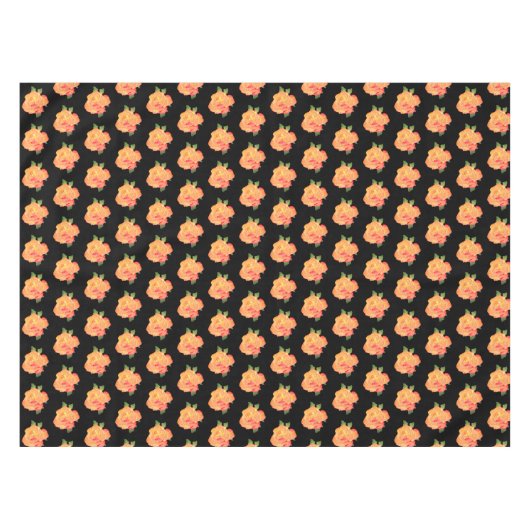 Blumengolden Orange Rose Muster Tablette Tischdecke (Vorderseite (Horizontal))
