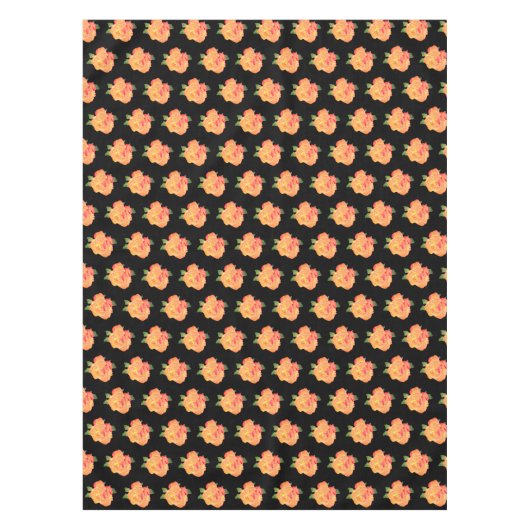 Blumengolden Orange Rose Muster Tablette Tischdecke (Vorderseite)