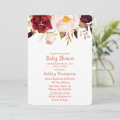 Blumengolden und Pink Girls Kinderdusche Einladung (Stehend Vorderseite)