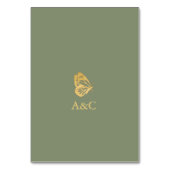 Blumengolden und Sage Green Wedding Tischnummer (Rückseite)