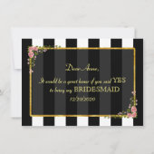 Blumengoldfolie WERDEN SIE MEIN BRIDESMAID SEIN? Einladung (Rückseite)