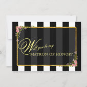 Blumengoldfolie WIRD IHR MEIN EHRENSPRUNG SEIN? Einladung (Vorderseite)