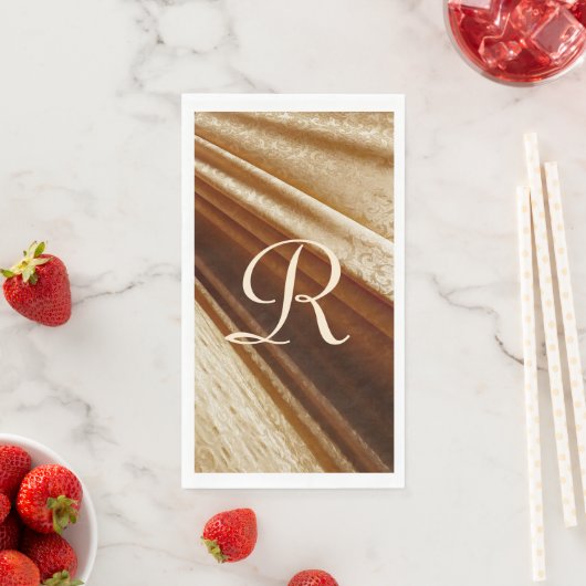 Blumengoldgeflecht Mit Monogramm Serviette (Beispiel)