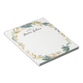 Blumengoldkranz Personalisierte Notepad-Stationier Notizblock (angewinkelt)