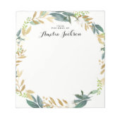 Blumengoldkranz Personalisierte Notepad-Stationier Notizblock (Vorderseite)