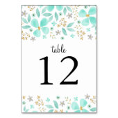 Blumengoldminze-Leaf Hochzeitskarten für Tischnumm Tischnummer (Rückseite)