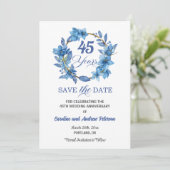 Blumengoldrahmen 45. Hochzeitstag Save The Date (Stehend Vorderseite)