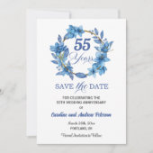 Blumengoldrahmen 55. Hochzeitstag Save The Date (Vorderseite)