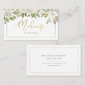 Blumengoldrahmen-Maskenbildner-Schönheits-Salon Visitenkarte (Vorne/Hinten)