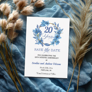 Blumengoldrahmen zur 20. Hochzeitstag-Feier Save The Date
