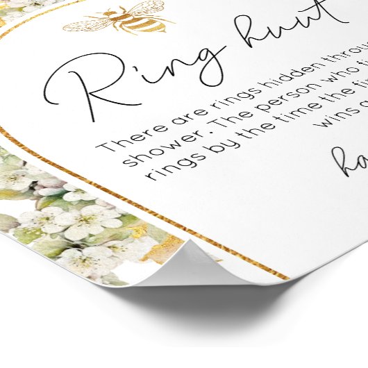 Blumengoldring-Jagd Brautparty Poster (Ecke)